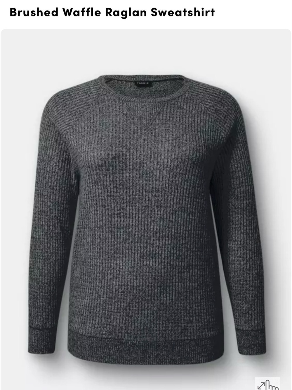 Torrid Brushed Waffle Crewneck Sweater - Gray